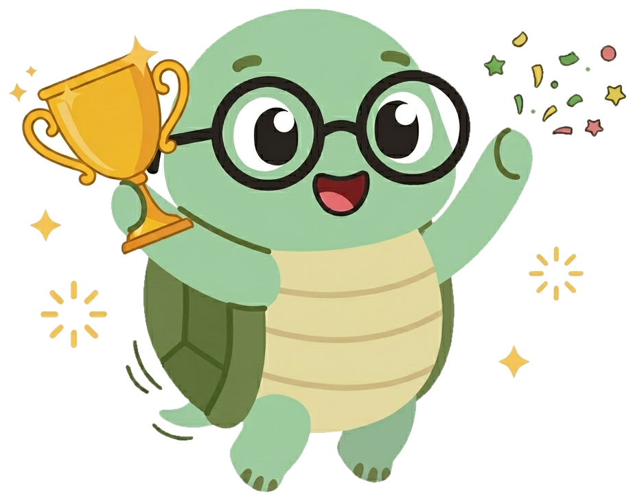 The NoTestudo turtle lifting a gold trophy